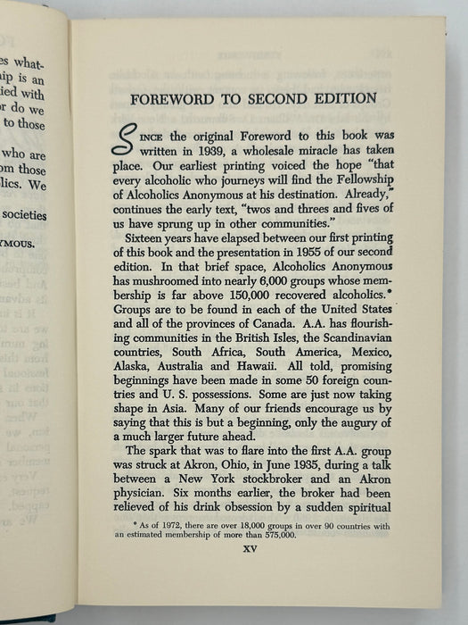 Alcoholics Anonymous Second Edition 15th Printing from 1973 - ODJ