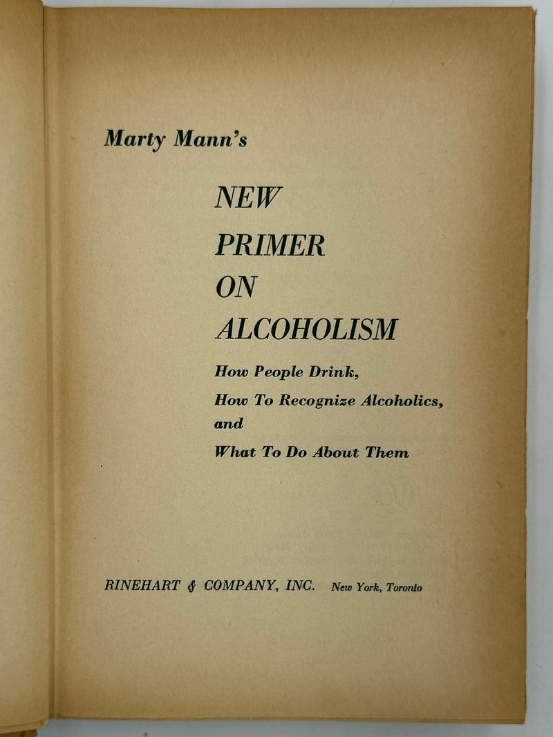 Marty Mann’s New Primer on Alcoholism - First Printing from 1958