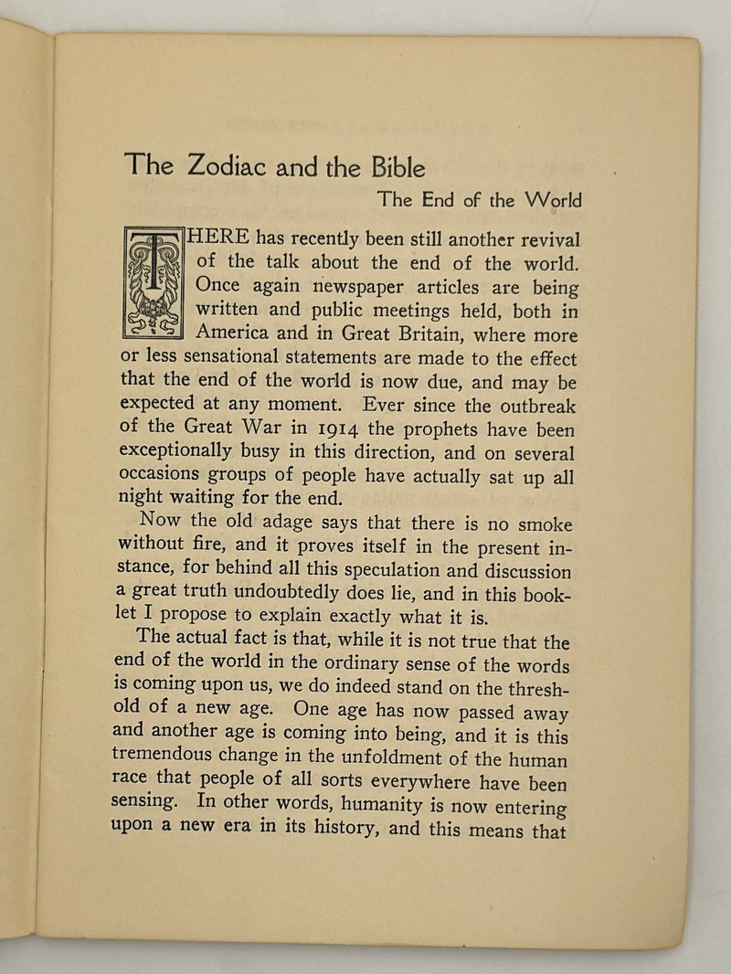 The Zodiac and the Bible: The End of the World by Emmet Fox - 1945