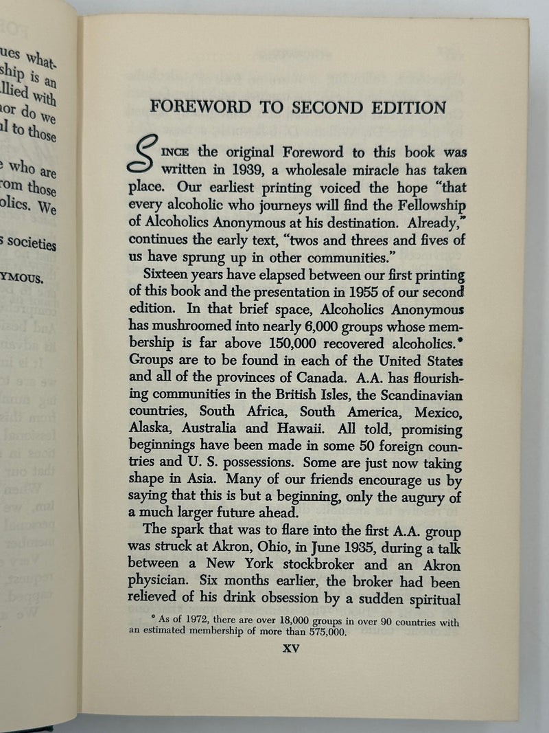 Alcoholics Anonymous Second Edition 15th Printing from 1973 - ODJ