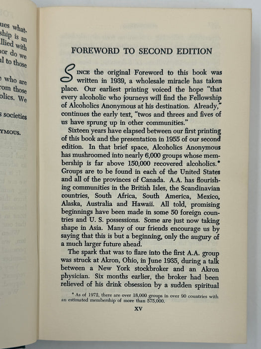 Alcoholics Anonymous Second Edition 15th Printing from 1973 - ODJ