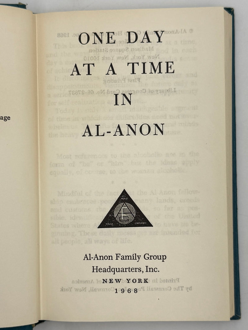 One Day At A Time In Al-Anon - First Printing from 1968