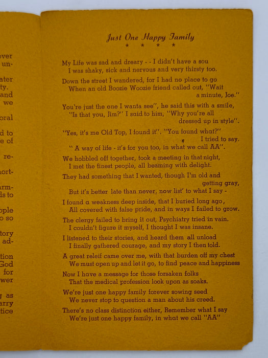 AA — Just One Happy Family