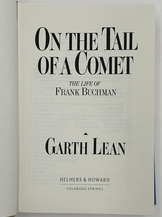 Frank Buchman Signed Letter with On The Tail Of A Comet: The Life of Frank Buchman - by Garth Lean