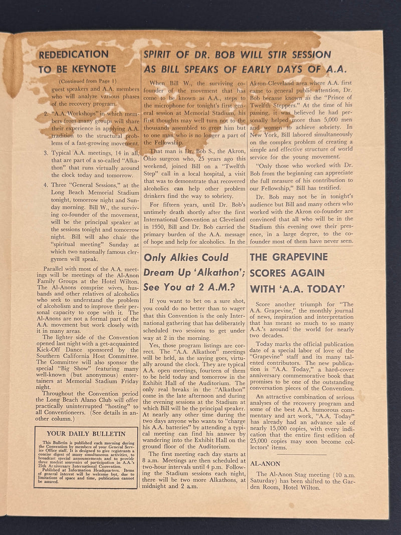 1960 Alcoholics Anonymous 25th Anniversary International Convention Collection — Long Beach, California
