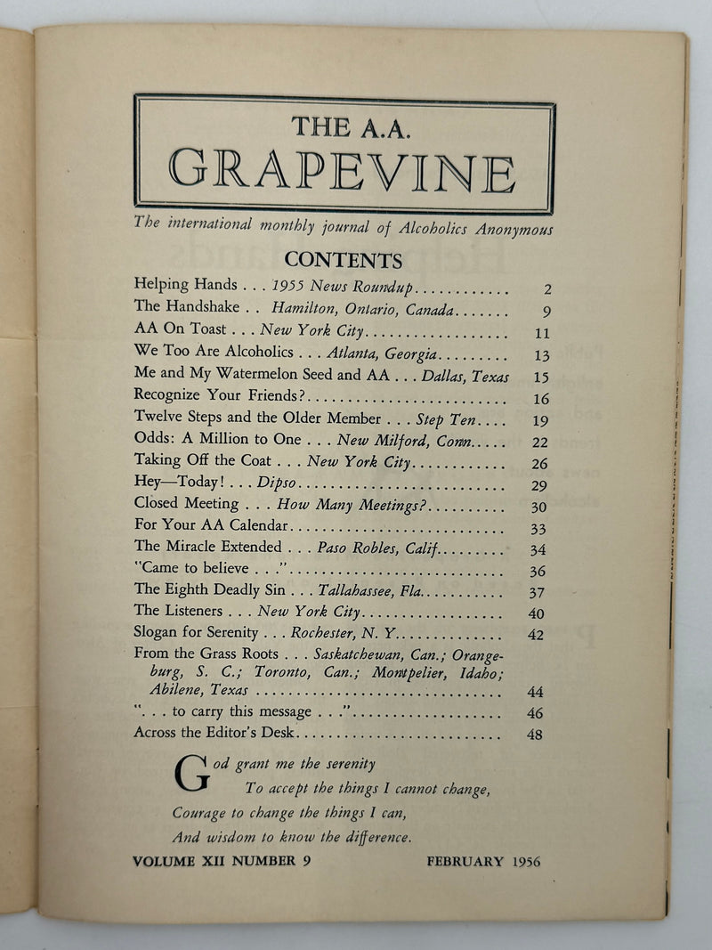 AA Grapevine from February 1956