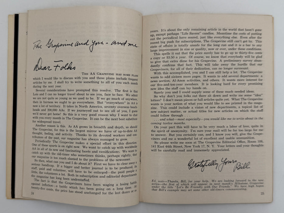 AA Grapevine from June 1957