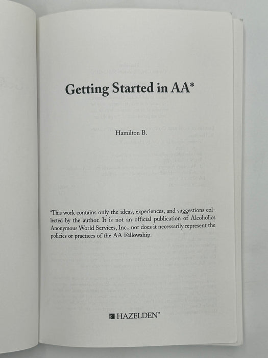 Getting Started In AA by Hamilton B. - 1995