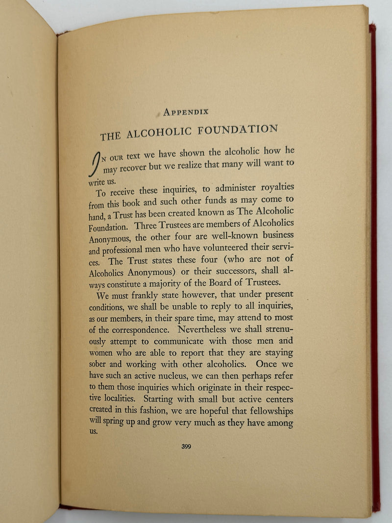Alcoholics Anonymous — First Edition, First Printing — 1939