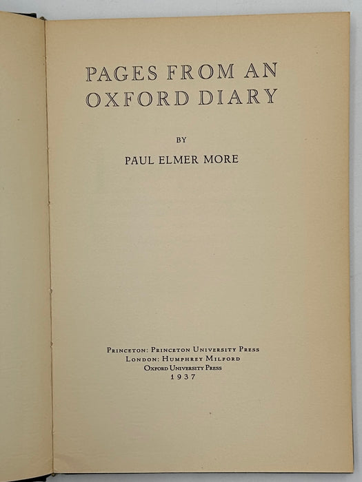 Pages From An Oxford Diary by Paul Elmer More - 1938 - Oxford Group