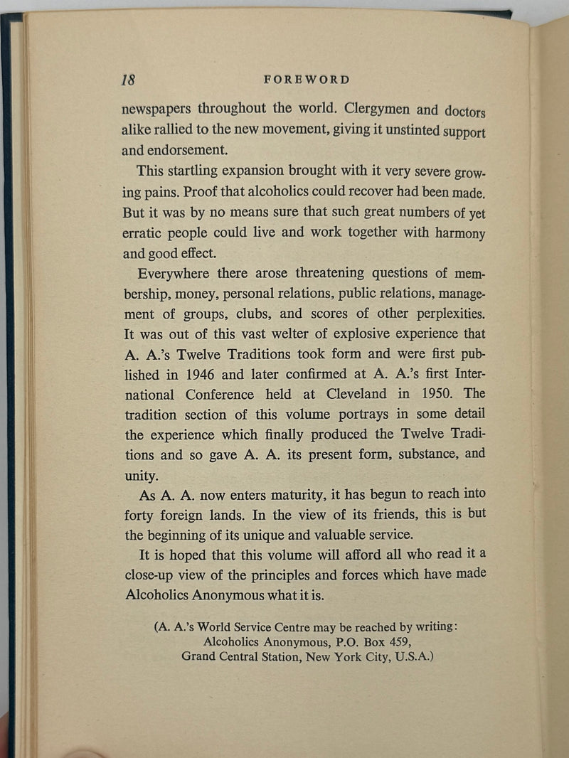 Twelve Steps and Twelve Traditions - First Printing from Great Britain