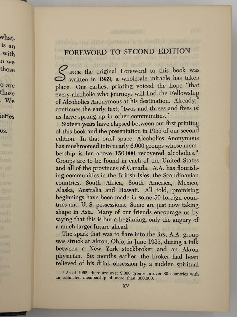 Alcoholics Anonymous Second Edition 5th Printing from 1962 - RDJ