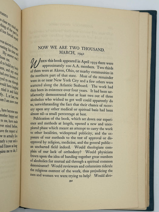 Alcoholics Anonymous Big Book First Edition 2nd Printing from 1941