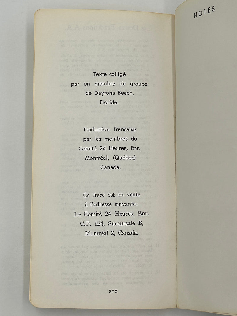 French Translation of Twenty-Four Hours a Day by Richmond Walker - Montreal West Coast Collection