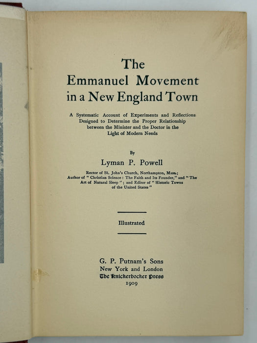 The Emmanuel Movement in a New England Town by Lyman P. Powell from 1909