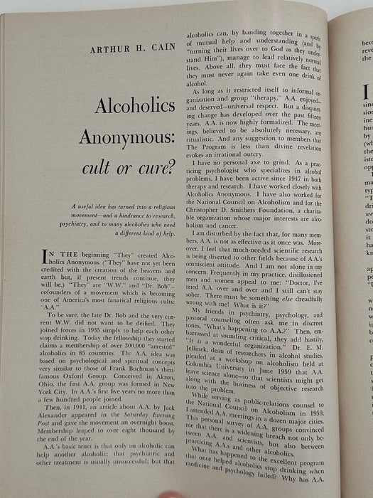 Harper’s Magazine from February 1963 - Alcoholics Anonymous: Cult or Cure?