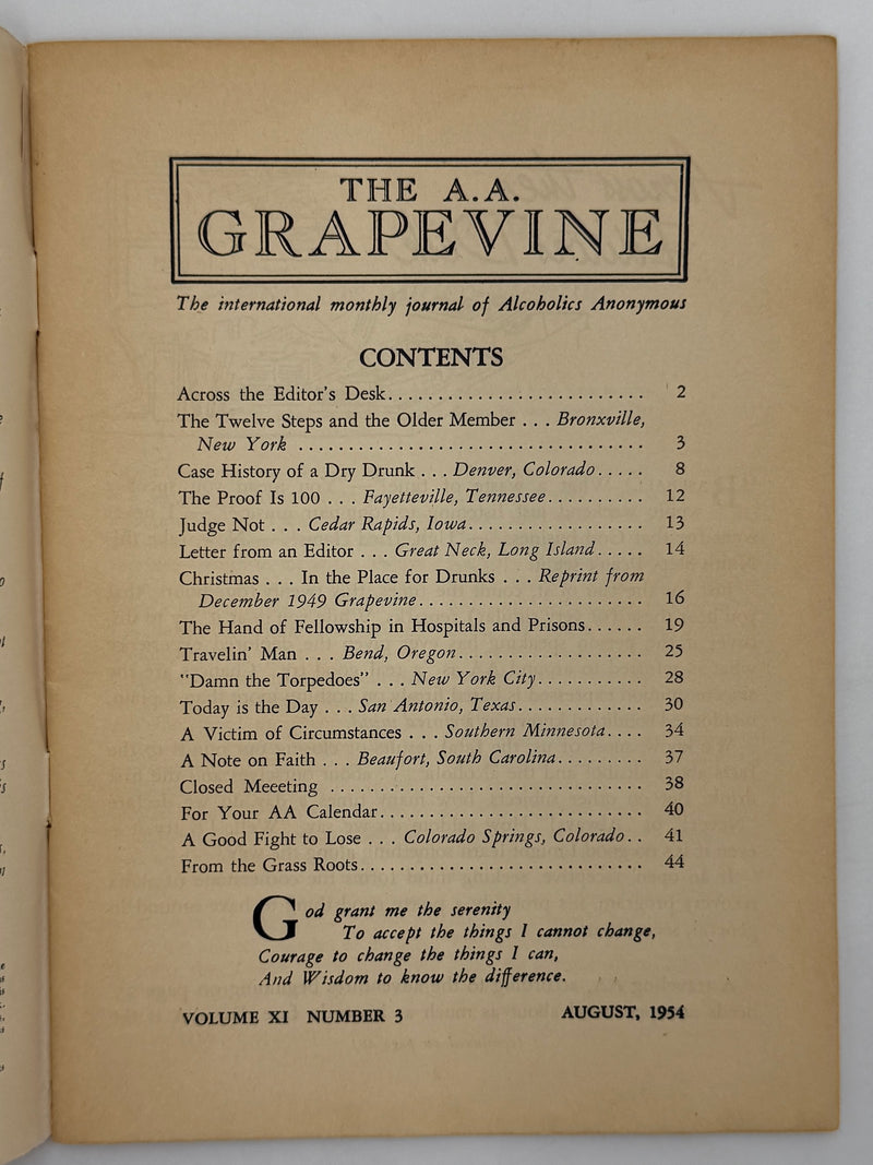 AA Grapevine from August 1954 - Hospitals and Prisons