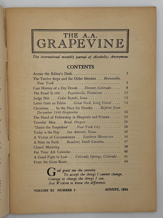 AA Grapevine from August 1954 - Hospitals and Prisons