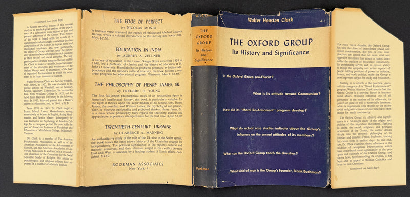 The Oxford Group: Its History and Significance | Walter Houston Clark — First Printing, 1951 — Original Dust Jacket