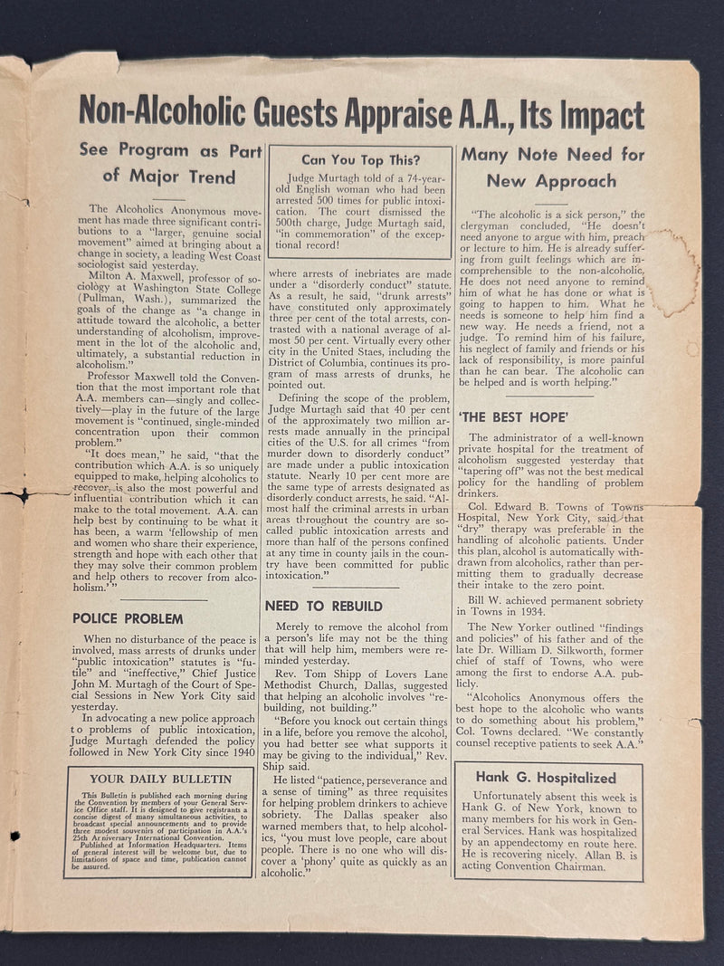 1960 Alcoholics Anonymous 25th Anniversary International Convention Collection — Long Beach, California