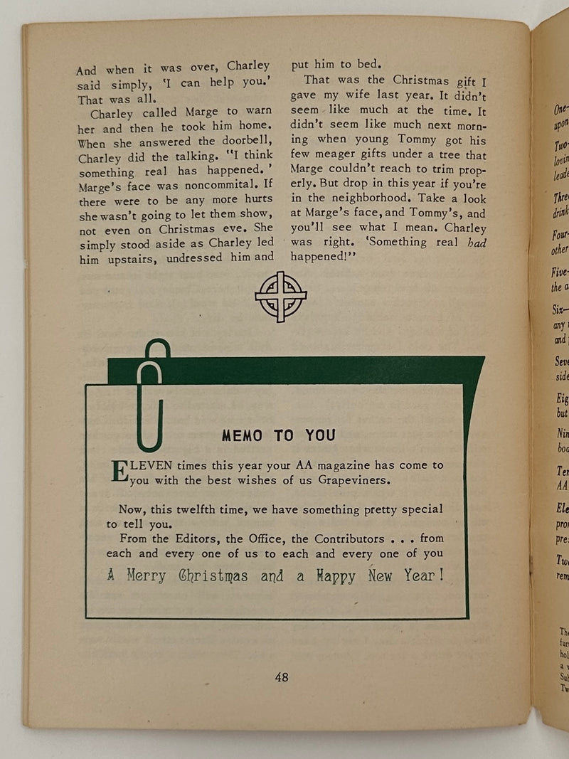 AA Grapevine from December 1951 - Lasker Award