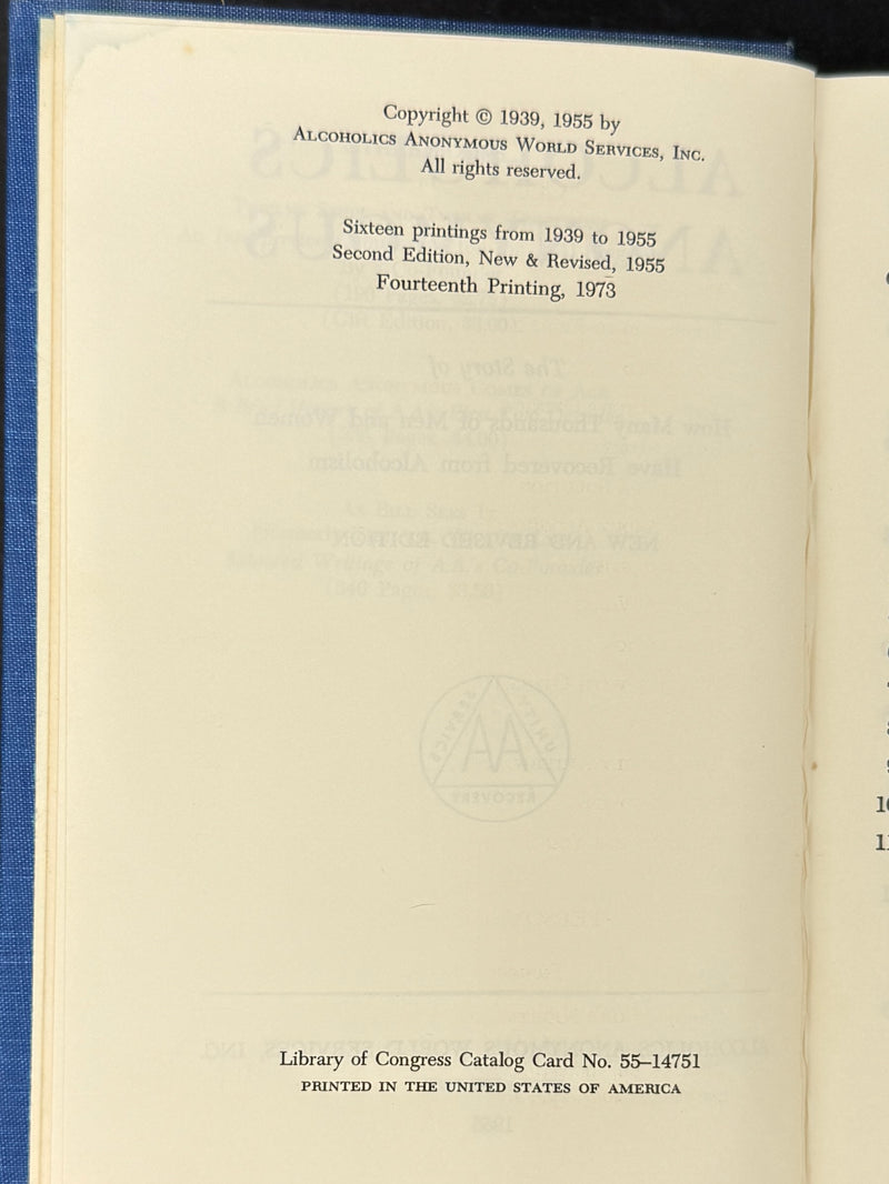 Alcoholics Anonymous — Second Edition, Fourteenth Printing (1973)
