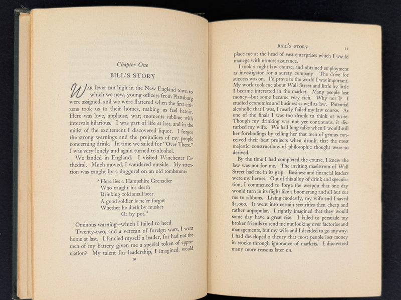 Alcoholics Anonymous — First Edition, Fourth Printing (1943) | Green Cloth