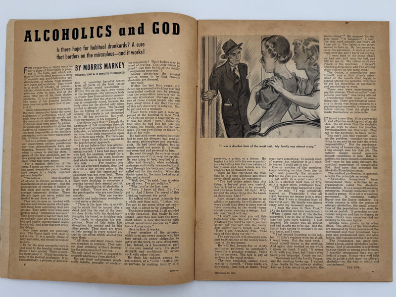 Liberty Magazine from September 1939 - Alcoholics and God article by Morris Markey