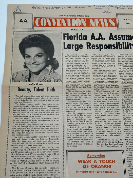 35th Anniversary International - AA Convention News - April 1970