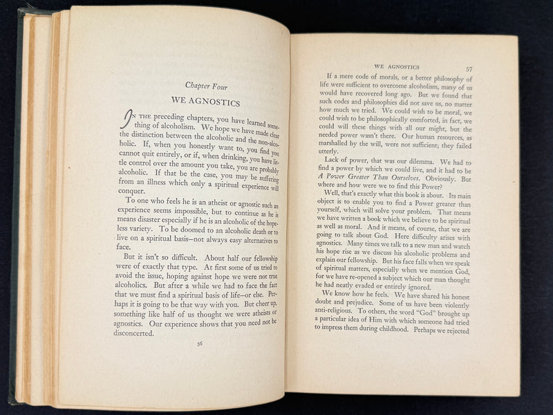 Alcoholics Anonymous — First Edition, Fourth Printing (1943) | Green Cloth