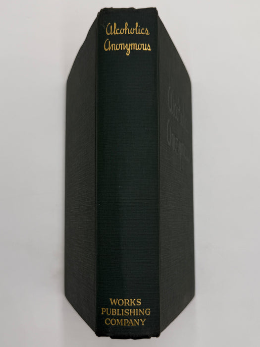 Alcoholics Anonymous Big Book First Edition 4th Printing from 1943 - Green Cover - Original dust jacket