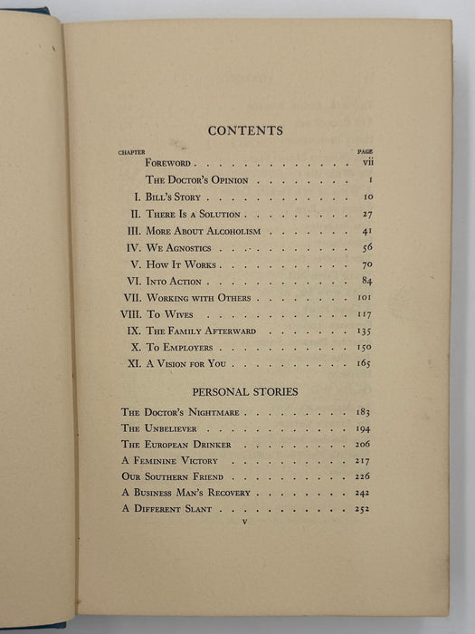 Alcoholics Anonymous First Edition 5th Printing from 1944 - RDJ
