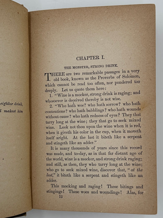 Grappling with the Monster or The Curse and the Cure of Strong Drink by T.S. Arthur - 1877