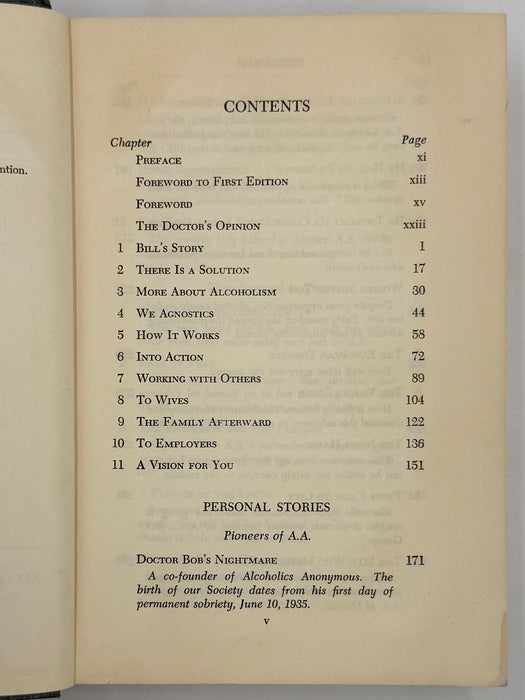 Alcoholics Anonymous Second Edition First Printing from 1955 - RDJ