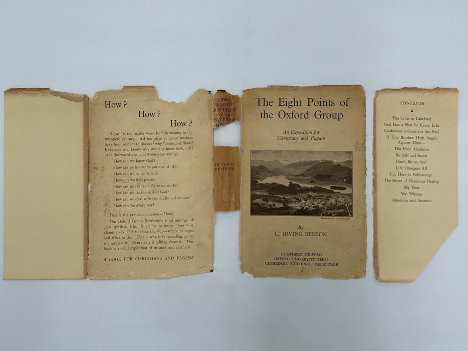 The Eight Points of the Oxford Group by C. Irving Benson - Fifth Printing from 1937 West Coast Collection