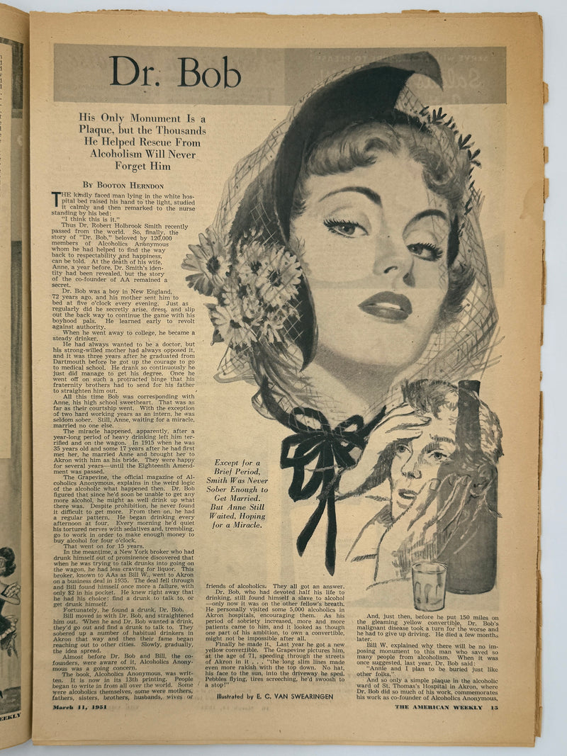 American Weekly – March 11, 1951 - Featuring: “Dr. Bob” — Early National Article on AA Co-Founder Robert H. Smith