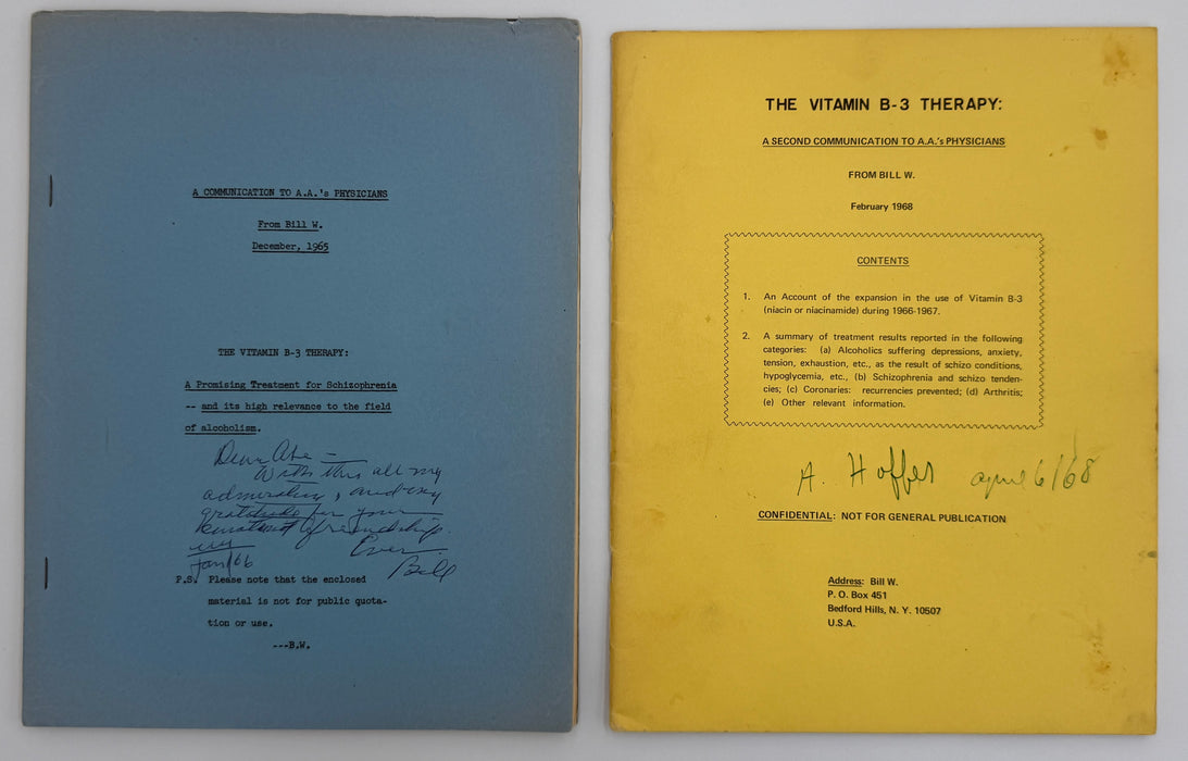 The Vitamin B-3 Therapy Communications - Signed by Bill W. & Dr. Abram Hoffer