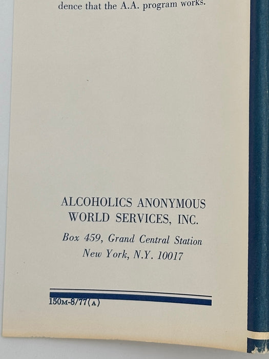 Alcoholics Anonymous Third Edition 3rd Printing from 1977 - ODJ