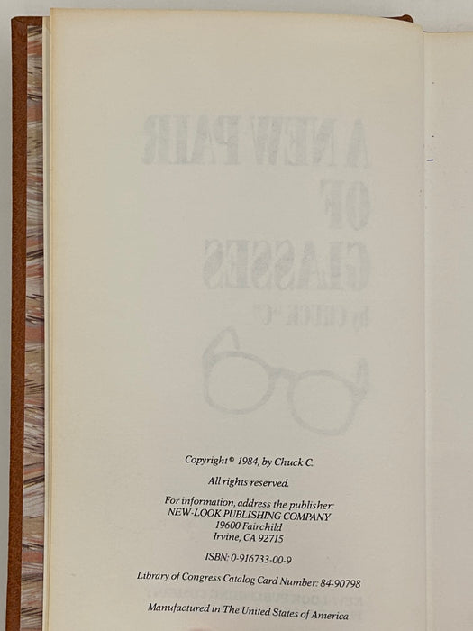 A New Pair Of Glasses by Chuck C. - First Printing from 1984 -with ODJ