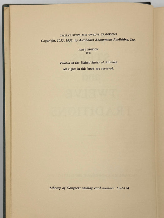 Alcoholics Anonymous Twelve Steps and Twelve Traditions - First Printing from 1953 - ODJ