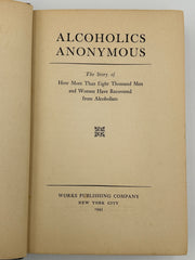 Alcoholics Anonymous First Edition 4th Printing Big Book 1943 - Blue - RDJ Recovery Collectibles