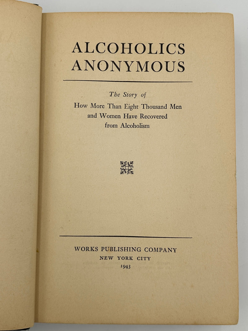 Alcoholics Anonymous First Edition 4th Printing Big Book 1943 - Blue - RDJ Recovery Collectibles