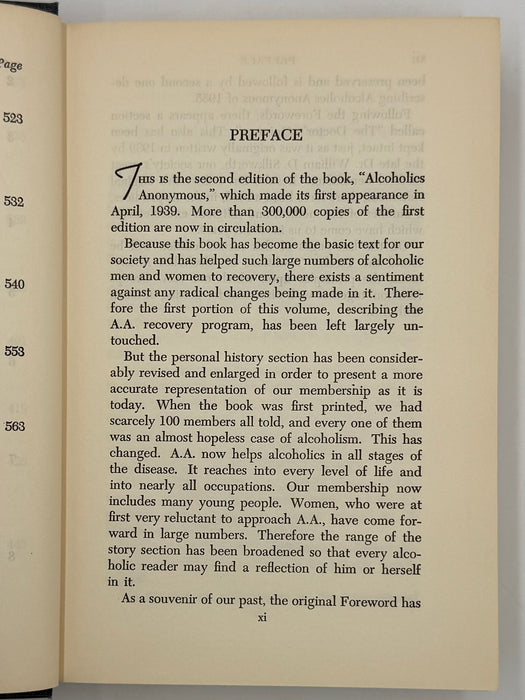 First Issue with Original White Band - Alcoholics Anonymous Second Edition First Printing from 1955 with ODJ
