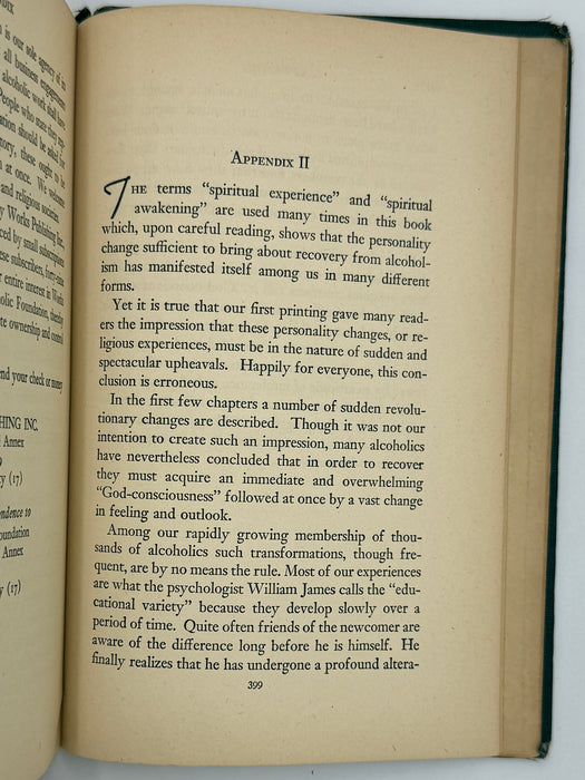 Signed by Bill & Lois Wilson - Alcoholics Anonymous First Edition Big Book 11th Printing