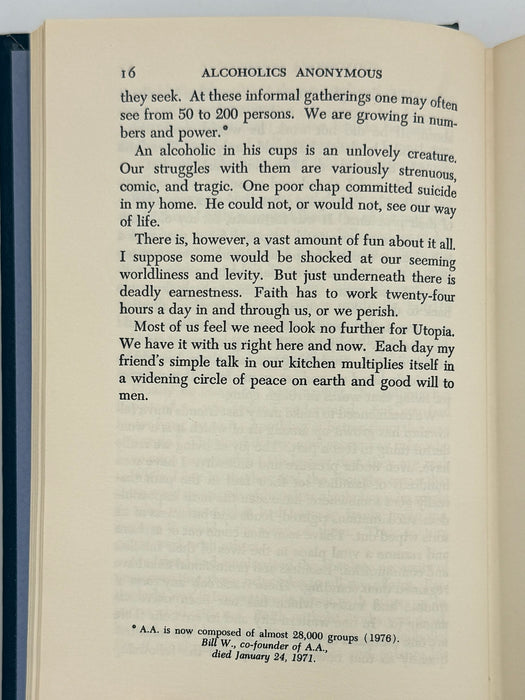 1976 Alcoholics Anonymous Big Book – Third Edition, First Printing – (ODJ)