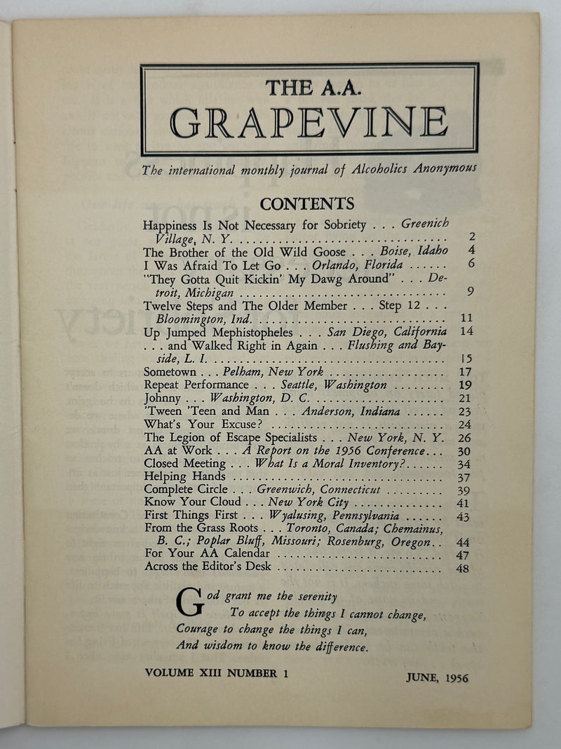 AA Grapevine from June 1956
