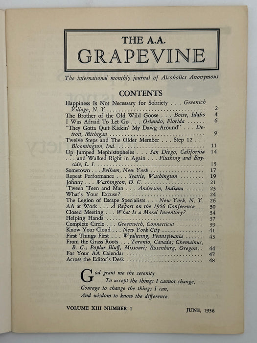 AA Grapevine from June 1956