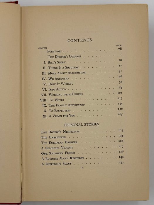 Alcoholics Anonymous (Big Book) — First Edition, First Printing (April 1939)