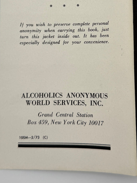 Alcoholics Anonymous Second Edition Big Book 14th Printing 1973 - ODJ