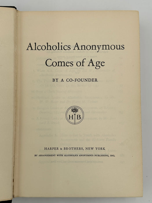 AA Comes Of Age - Harper & Brothers First Edition H-G from 1957 - ODJ Recovery Collectibles